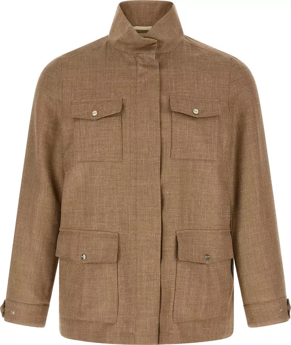 Beige Wool Full-Length Jacket
