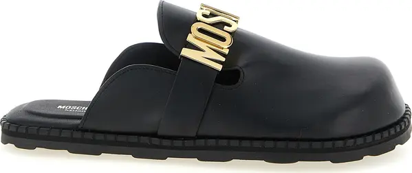 Black Calfskin Clogs