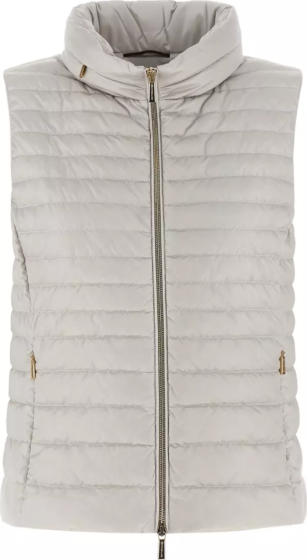 Beige Polyester Sleeveless Jacket