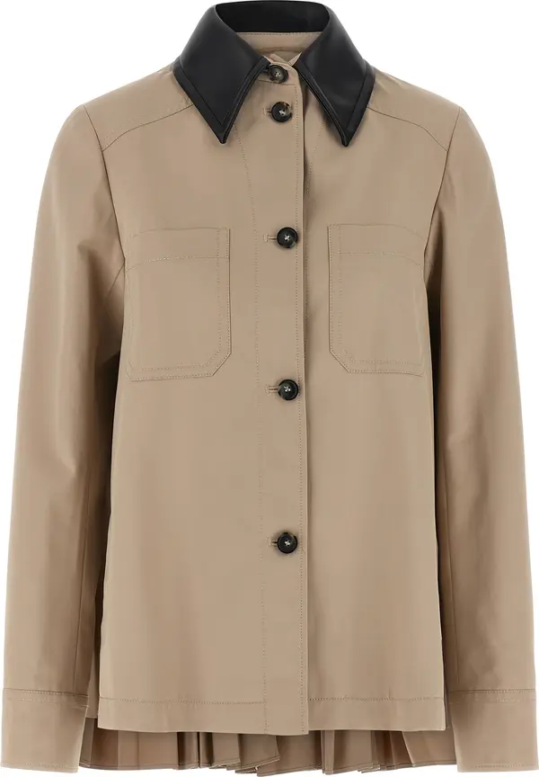 Beige Polyester Coat