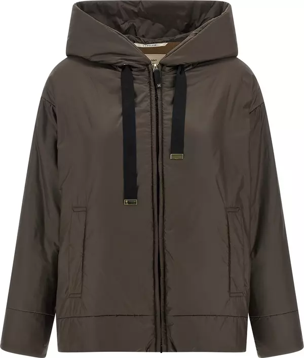 Brown Polyester Shell Jacket