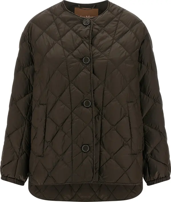 Brown Polyamide Full-Length Jacket