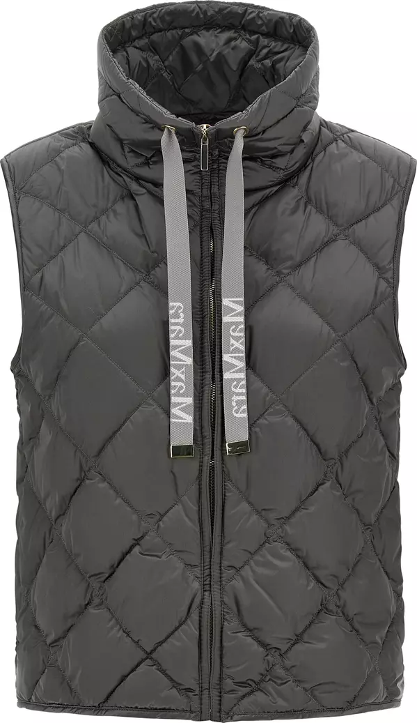 Gray Polyamide Sleeveless Jacket