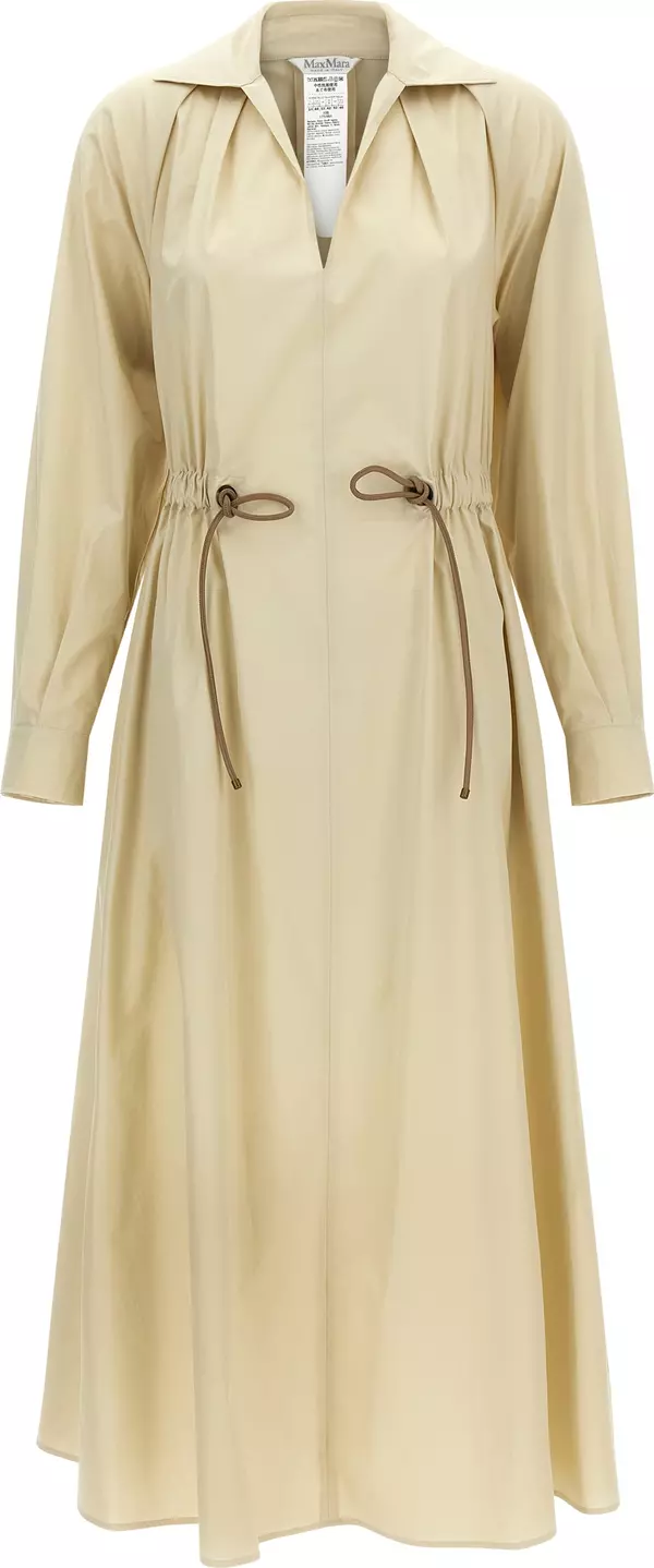 Beige Cotton Long Dress