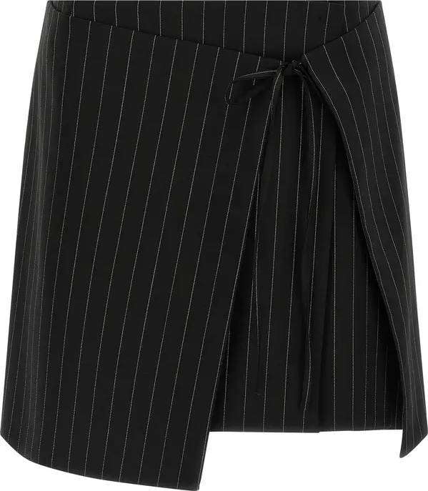 Black Virgin Wool Long Skirt