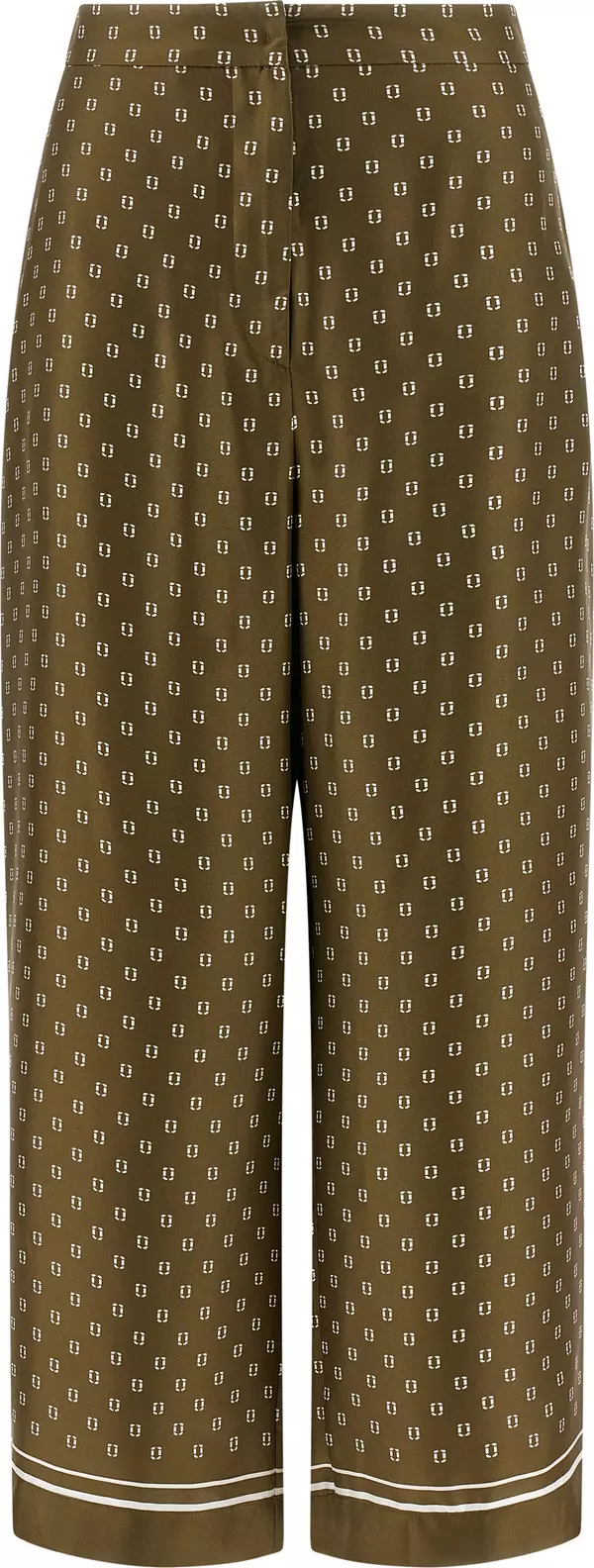 Bicolor Silk Casual Pants