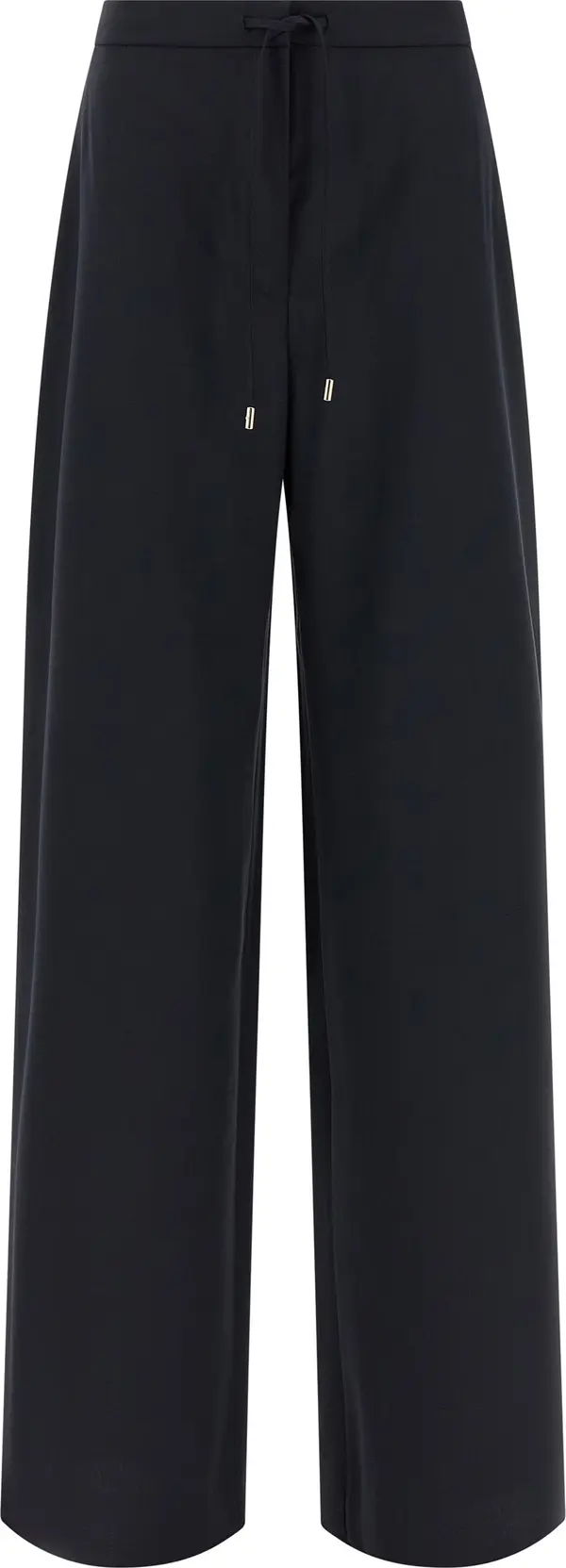 Blue Virgin Wool Casual Pants