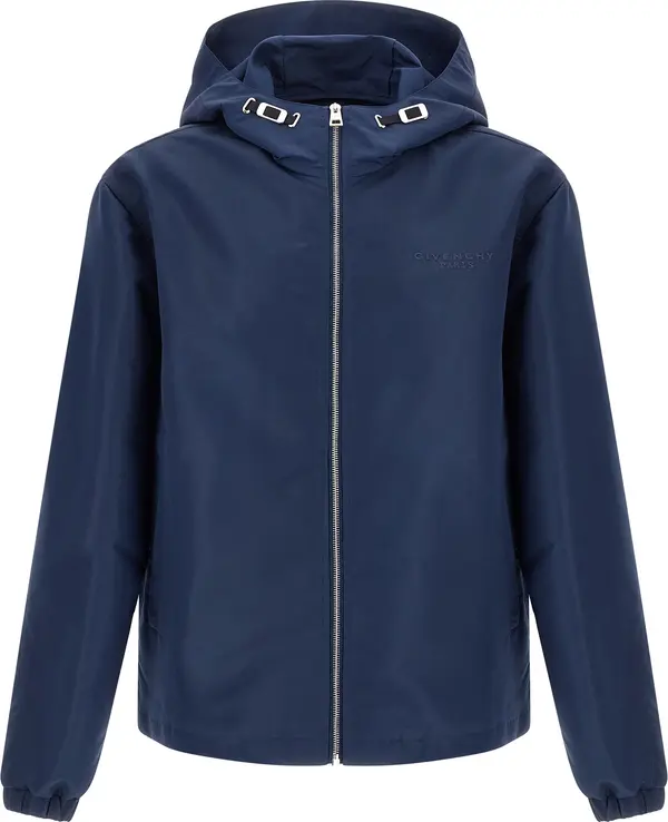 Blue Polyester Shell Jacket