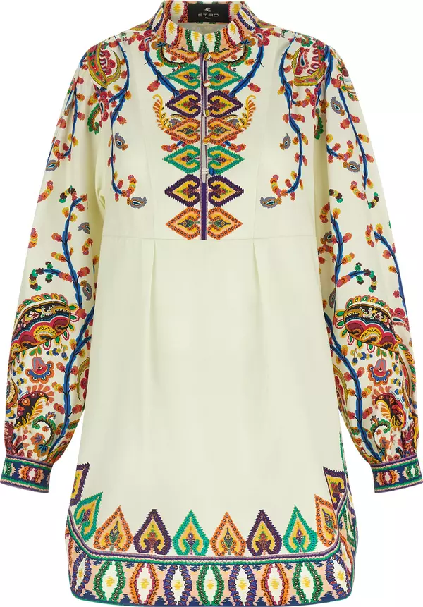 Multicolor Cotton Short Dress