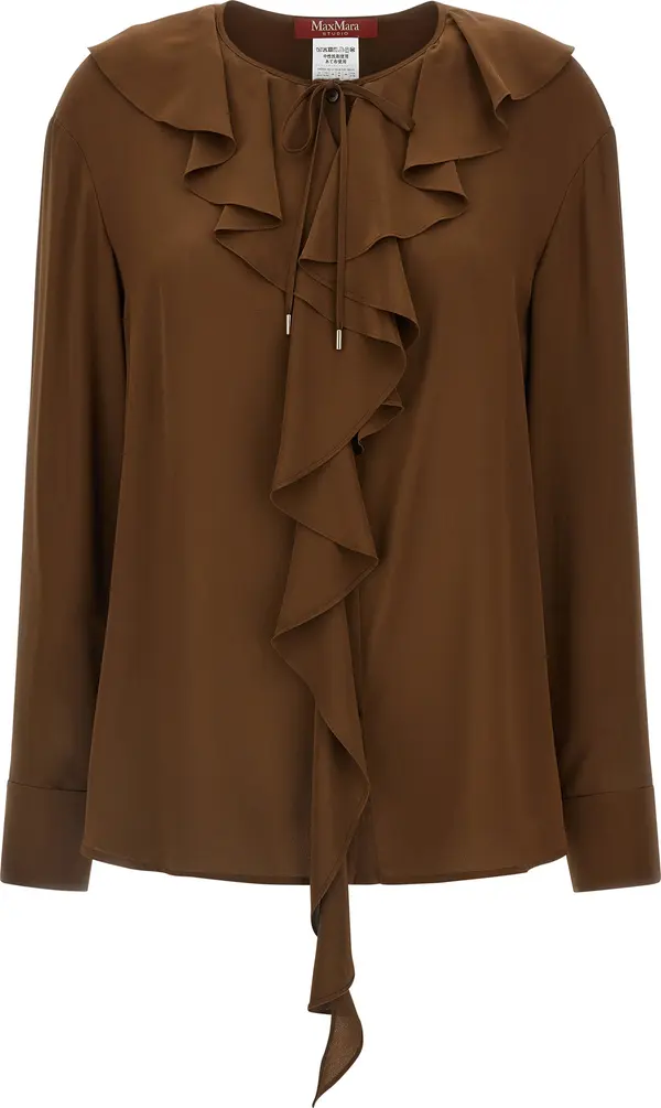 Brown Silk Blouse