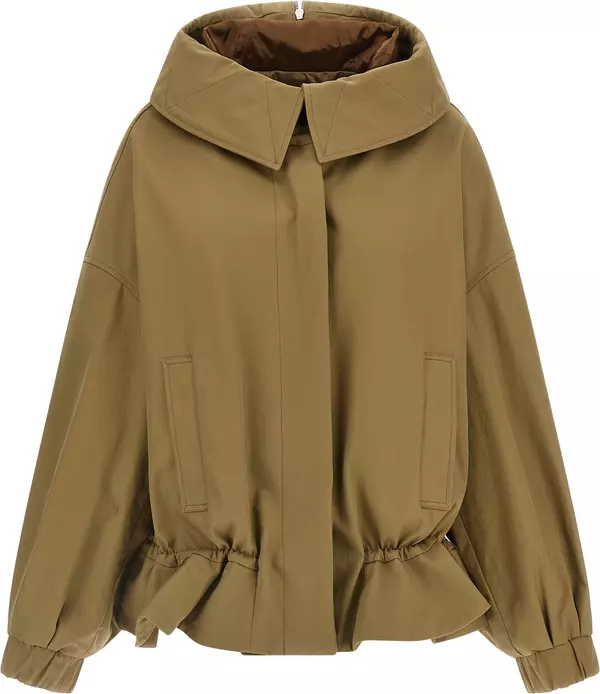 Beige Cotton Shell Jacket