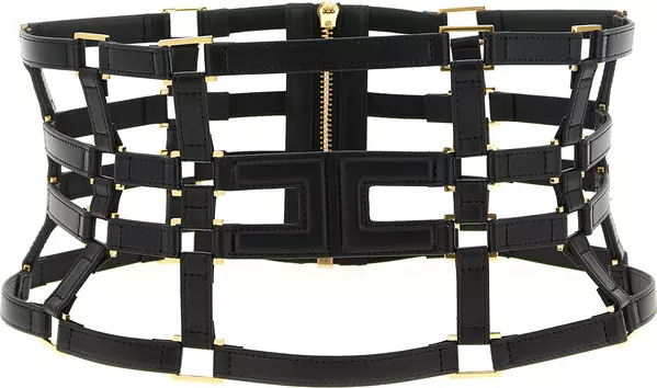 Black Polyethylene High-Waist Belt