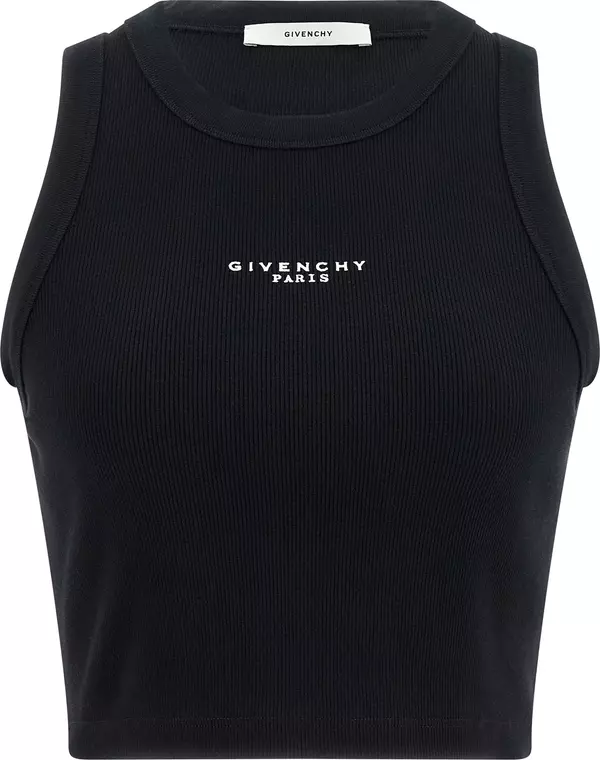 Black Cotton Sleeveles T-Shirt