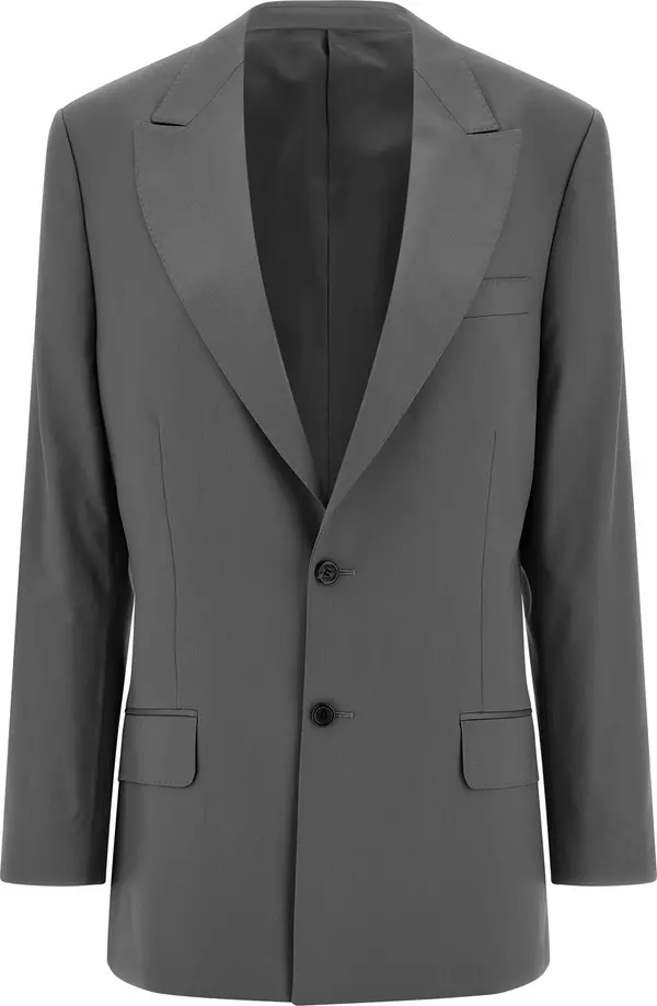 Gray Virgin Wool Blazer