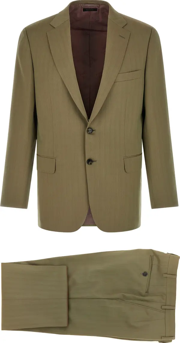 Bicolor Wool Two-Piece Suit