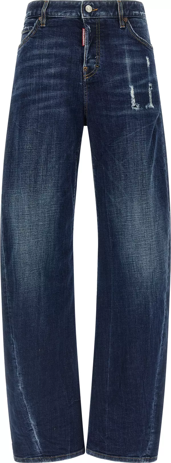 Blue Cotton Relaxed Fit Jeans