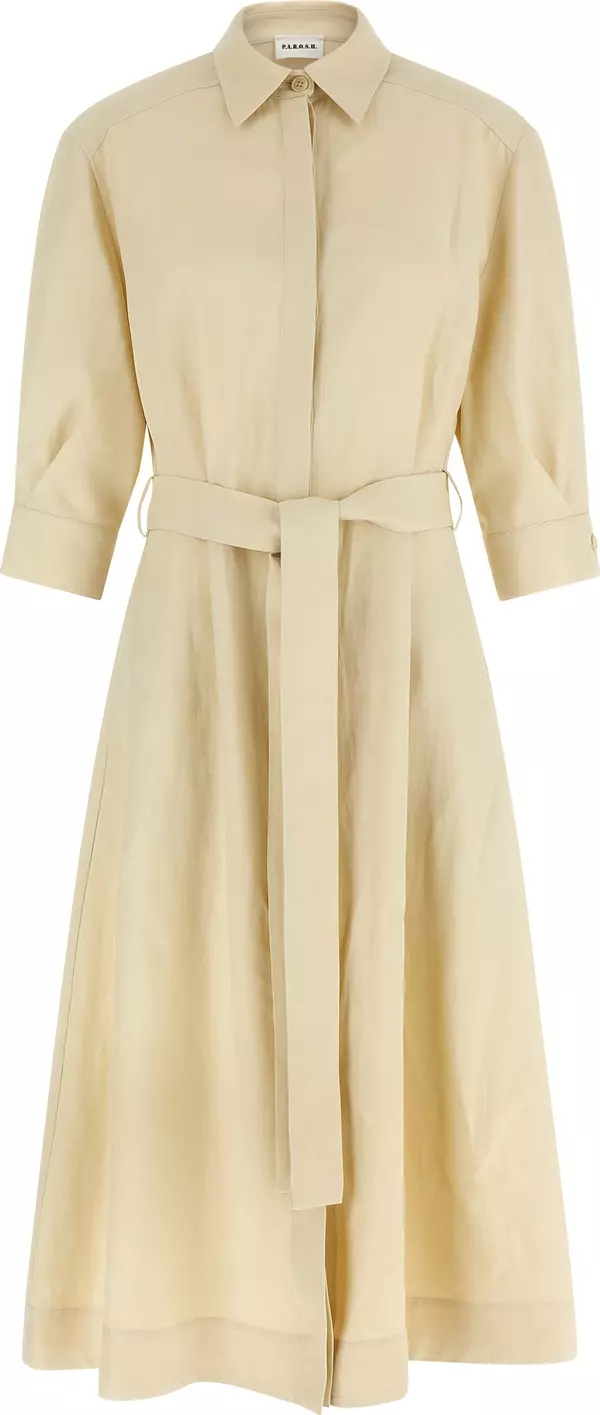 Beige Viscose Long Dress