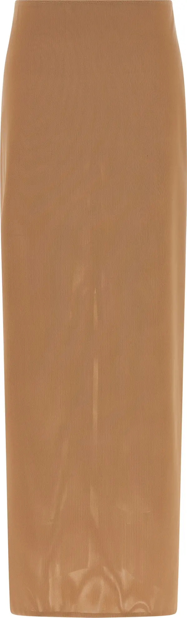 Beige Polyamide Midi Skirt