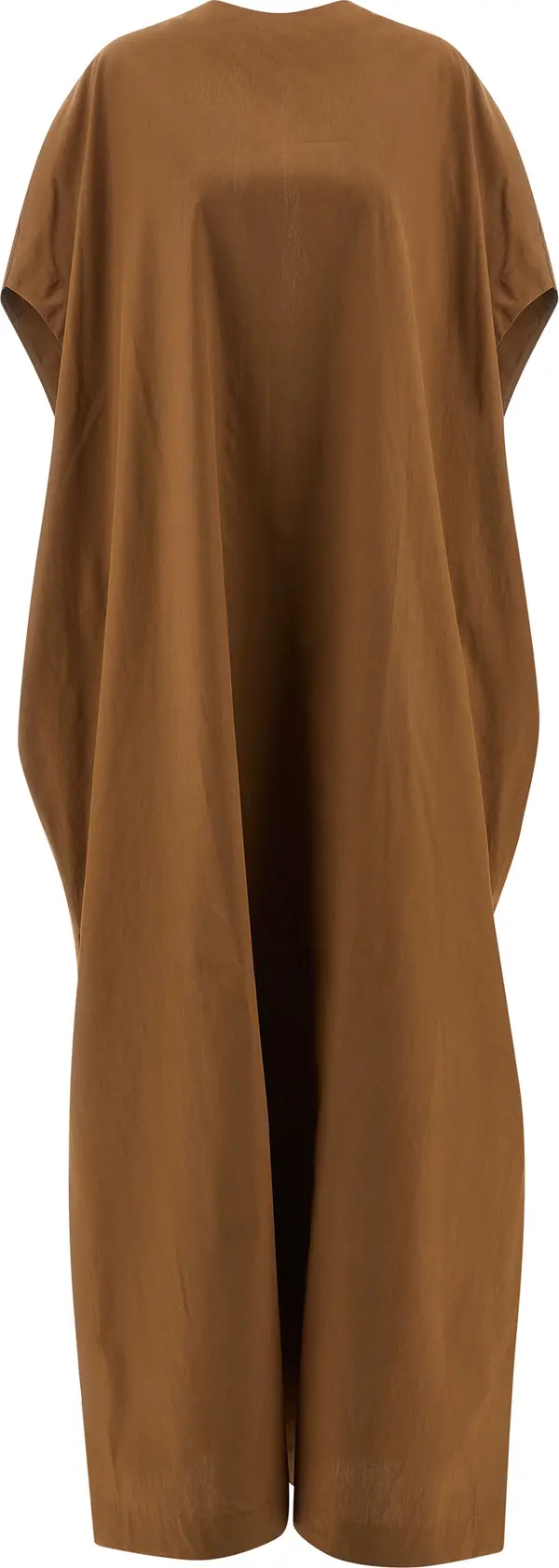 Brown Cotton Long Dress