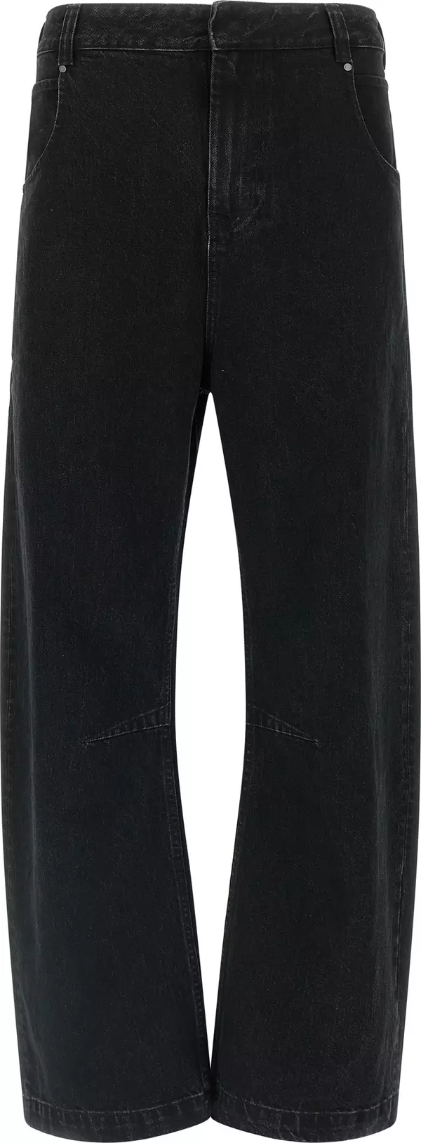 Black Cotton Straight-Leg Jeans