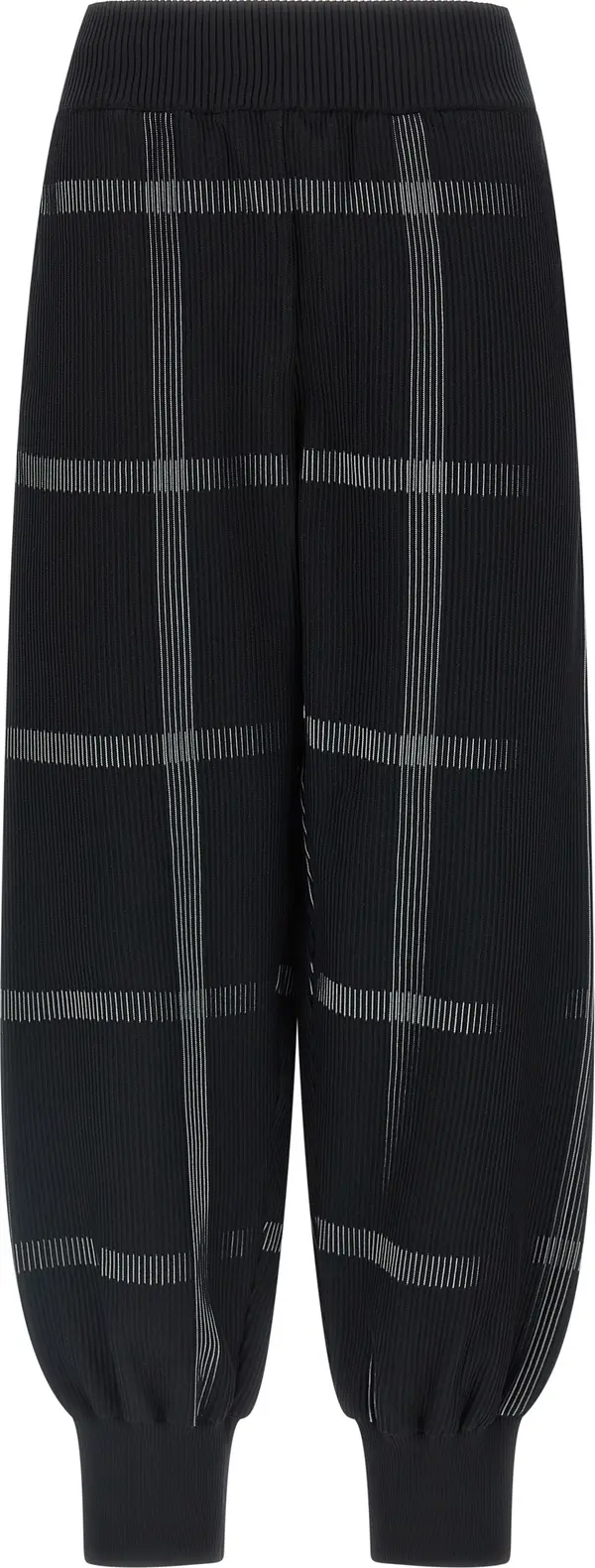 Black Polyester Casual Pants
