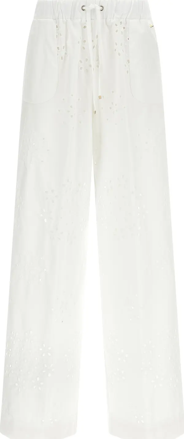 White Cotton Casual Pants