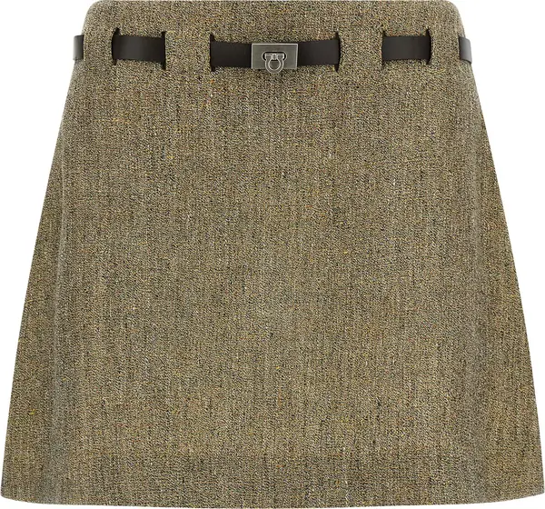 Multicolor Linen Long Skirt