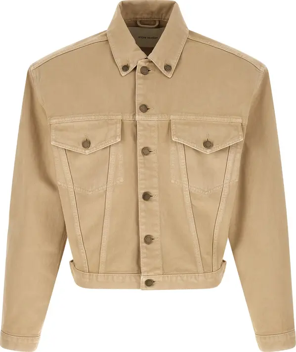 Beige Cotton Denim Jacket