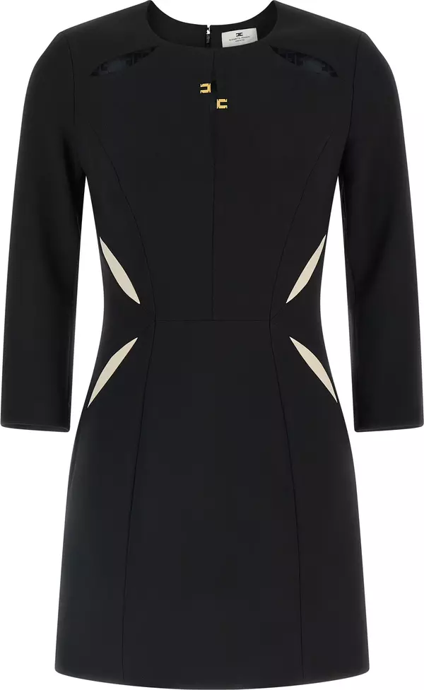 Bicolor Polyester Short Dress