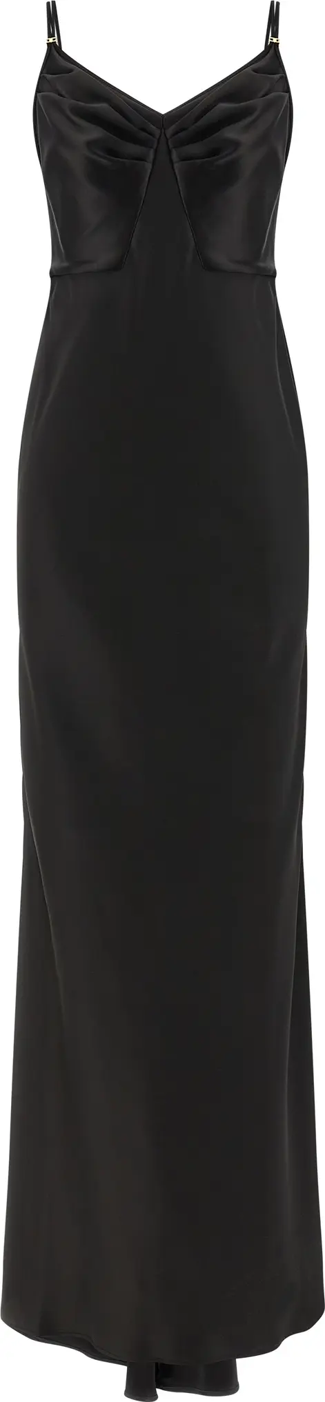 Black Polyester Long Dress