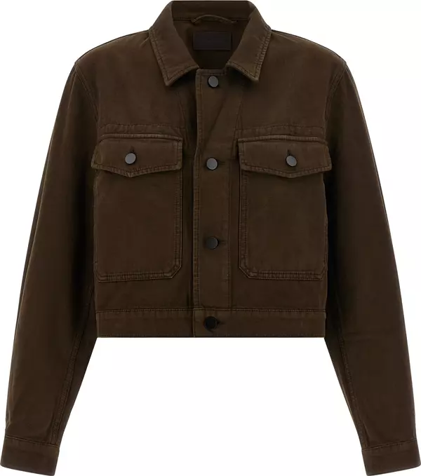 Brown Cotton Denim Jacket