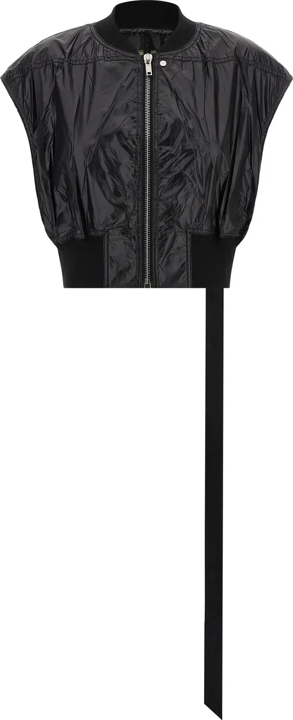 Black Nylon Sleeveless Jacket