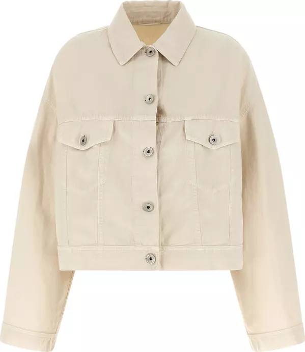 Beige Cotton Denim Jacket