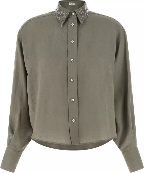 Bicolor Linen Blouse