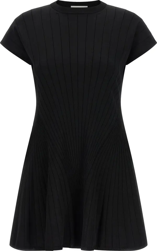 Black Viscose Short Dress