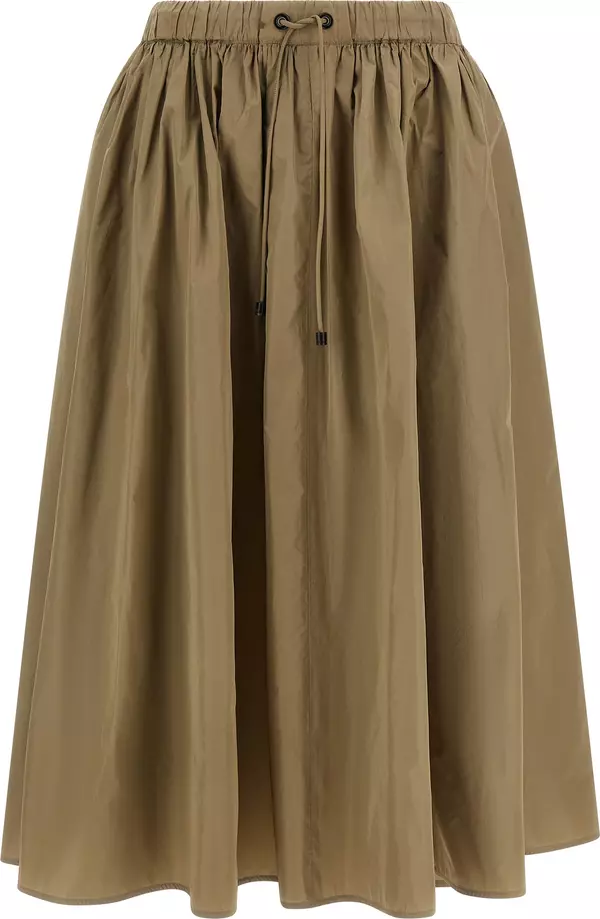 Bicolor Polyester Midi Skirt