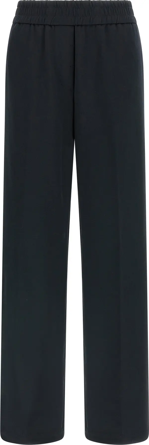 Blue Cotton Casual Pants