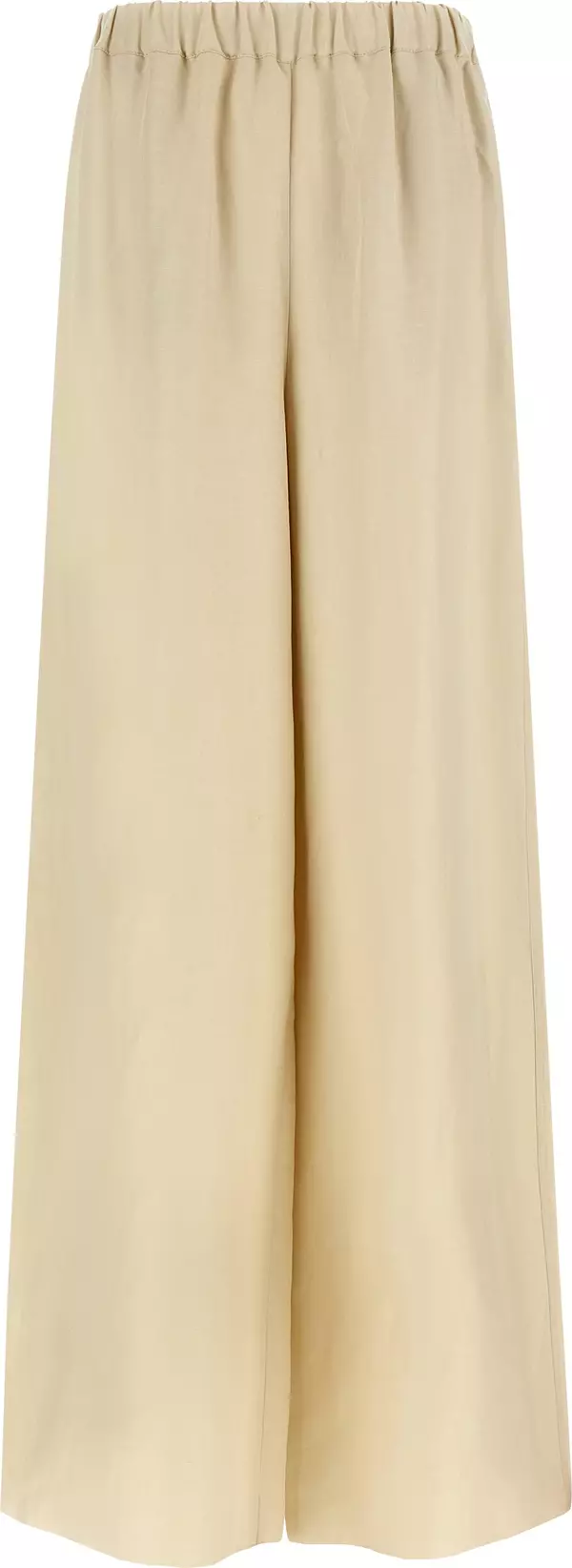 Beige Linen Casual Pants