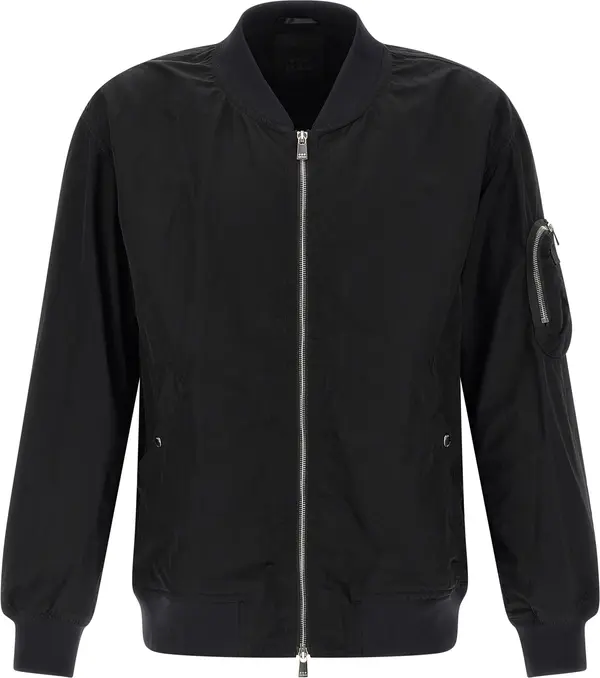 Black Nylon Bomber