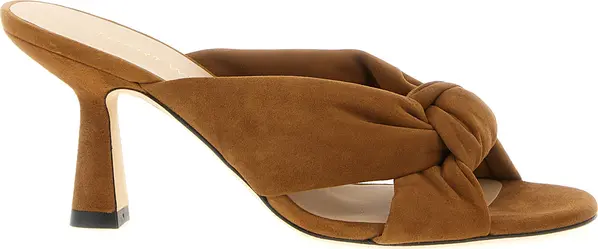 Brown Polyethylene Stiletto Heel Sandals