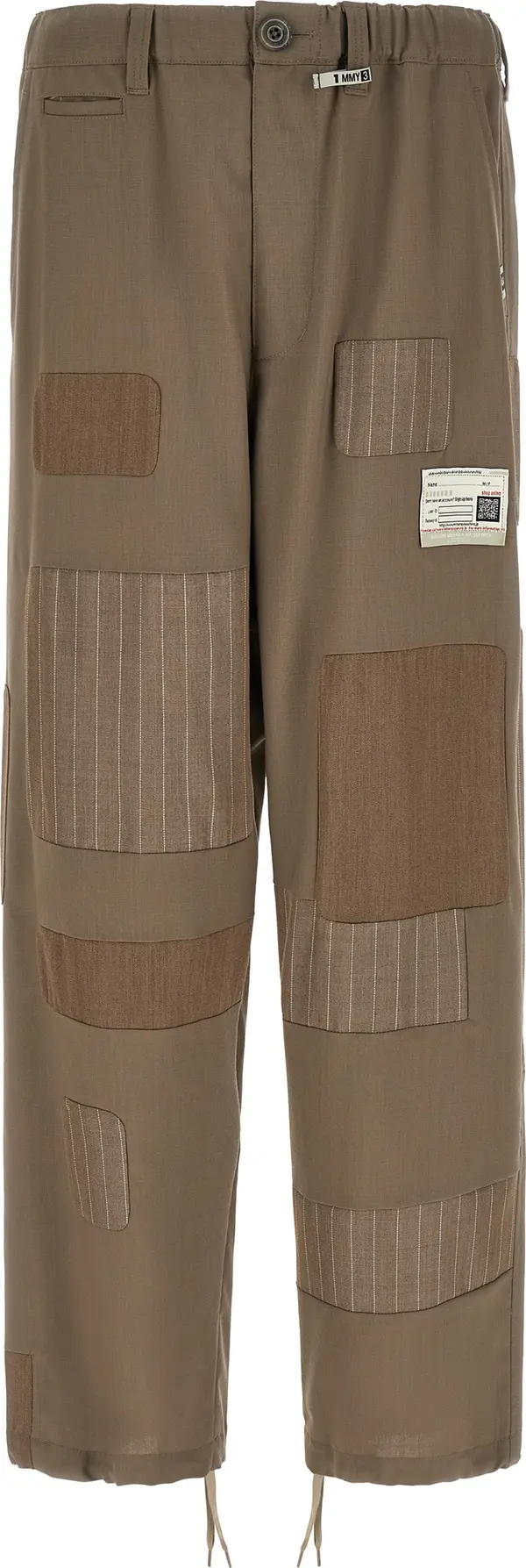 Beige Wool Casual Pants