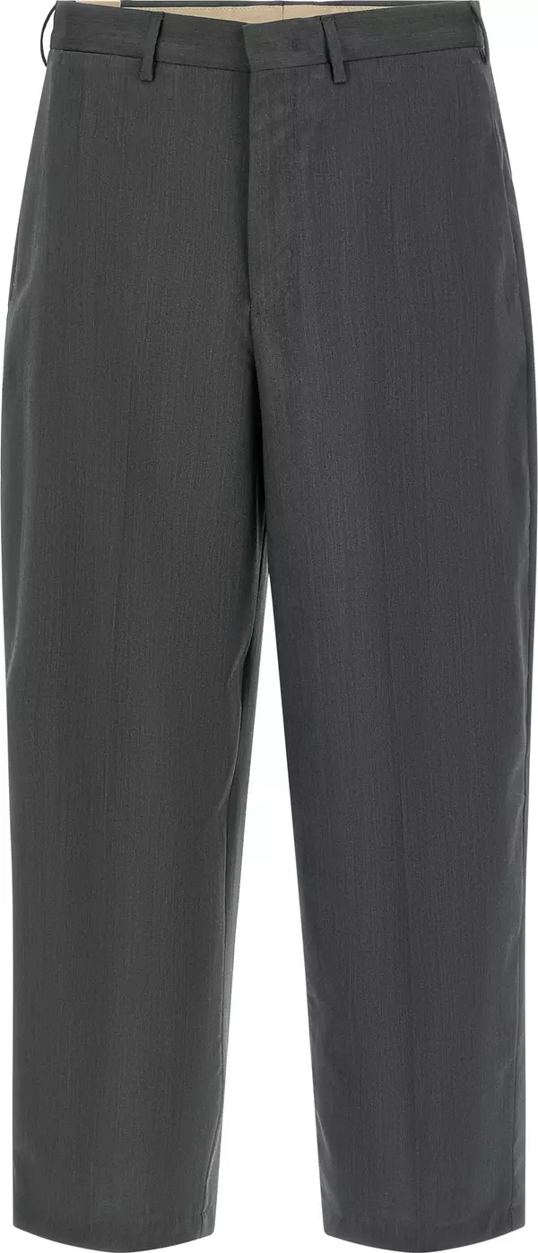Gray Virgin Wool Dress Pants