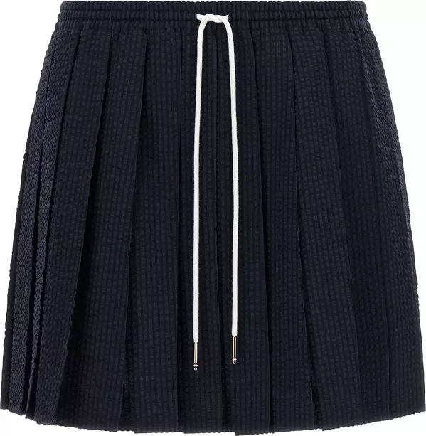 Blue Wool Long Skirt