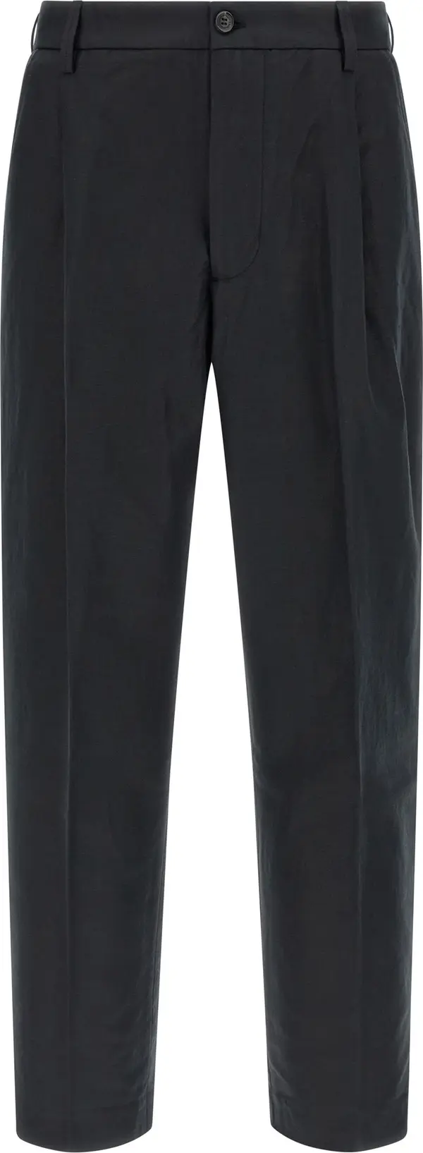 Black Cotton Casual Pants