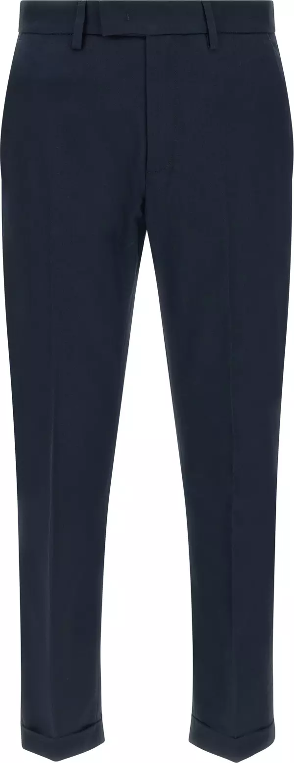 Blue Cotton Chino Pants