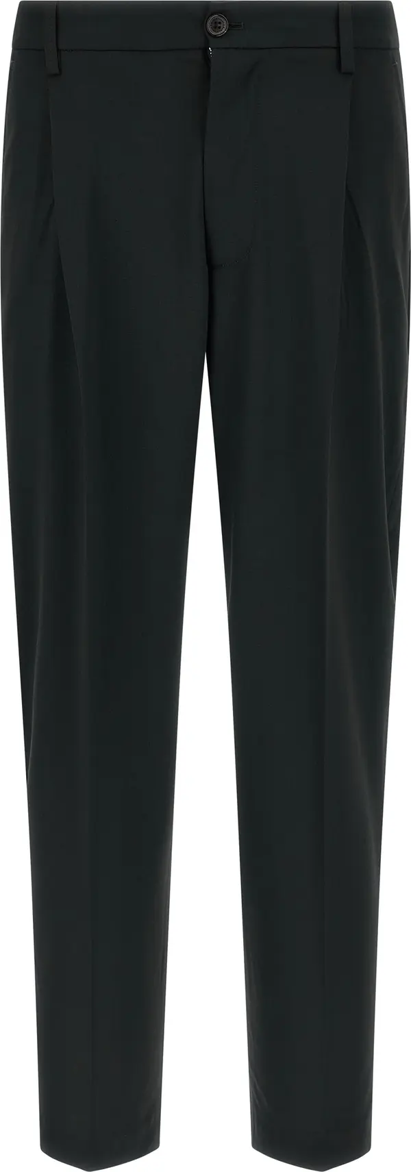 Black Polyester Casual Pants