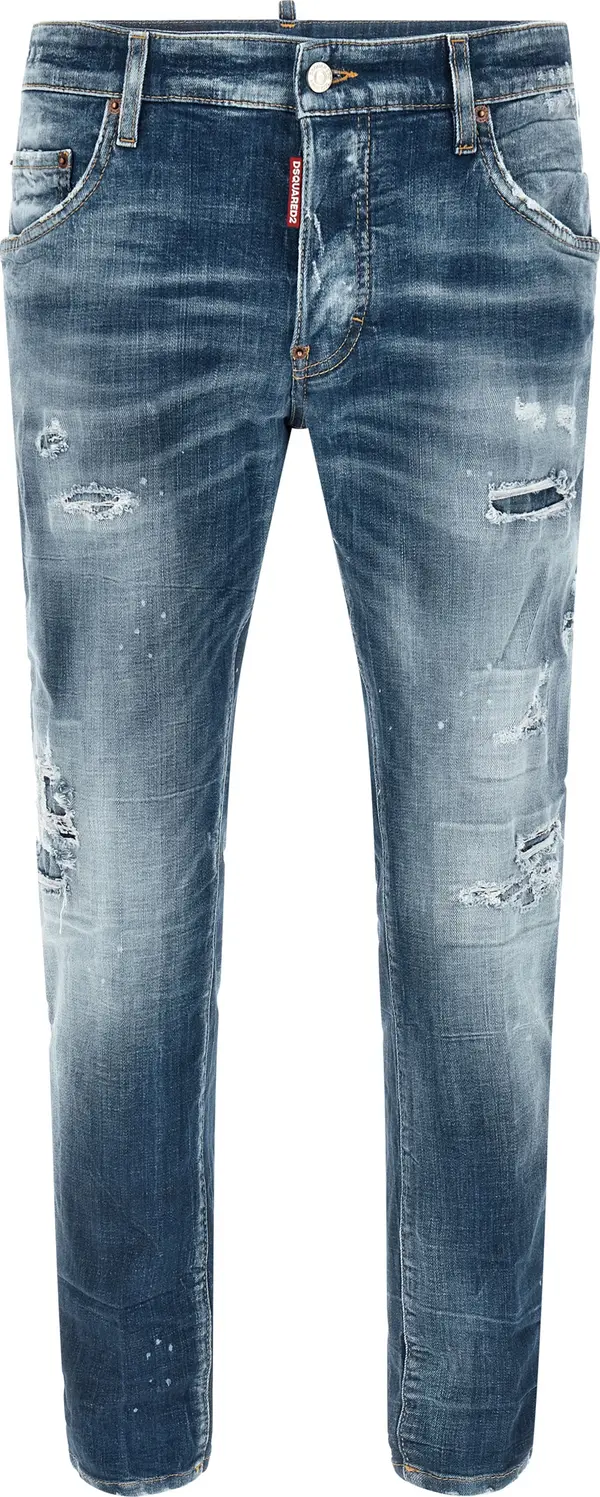 Blue Cotton Boyfriend Jeans