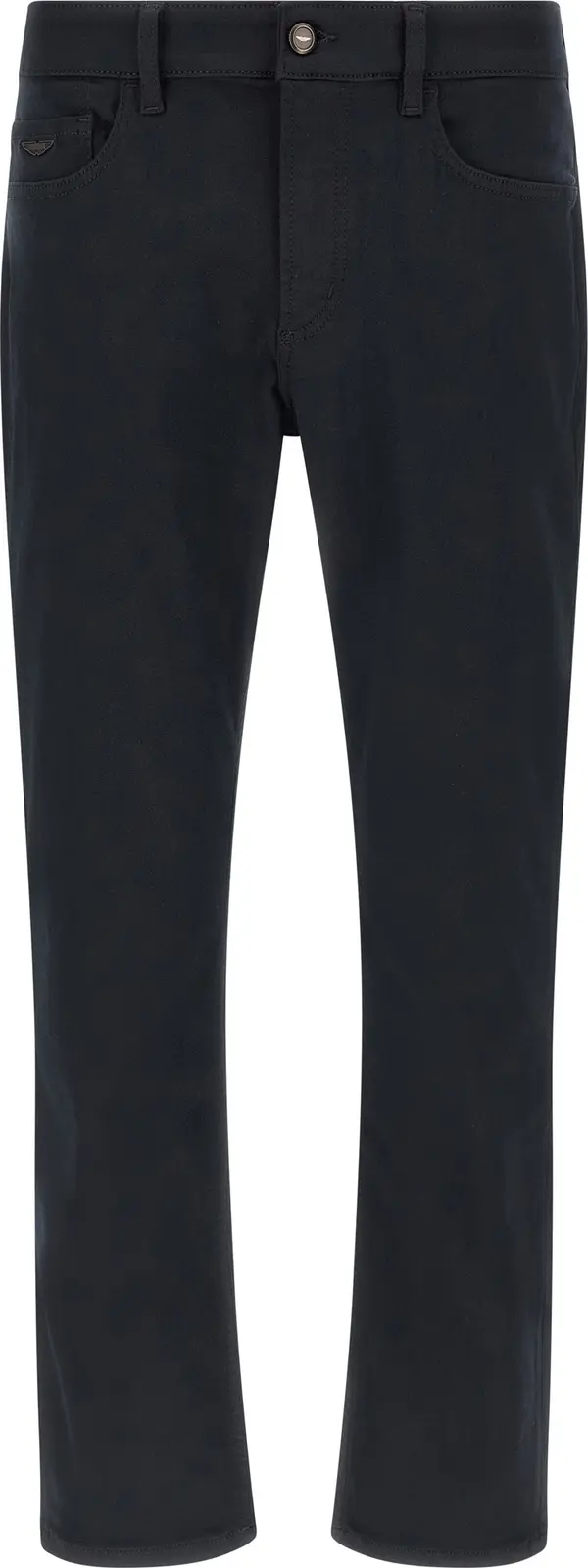 Blue Polyester Straight-Leg Jeans