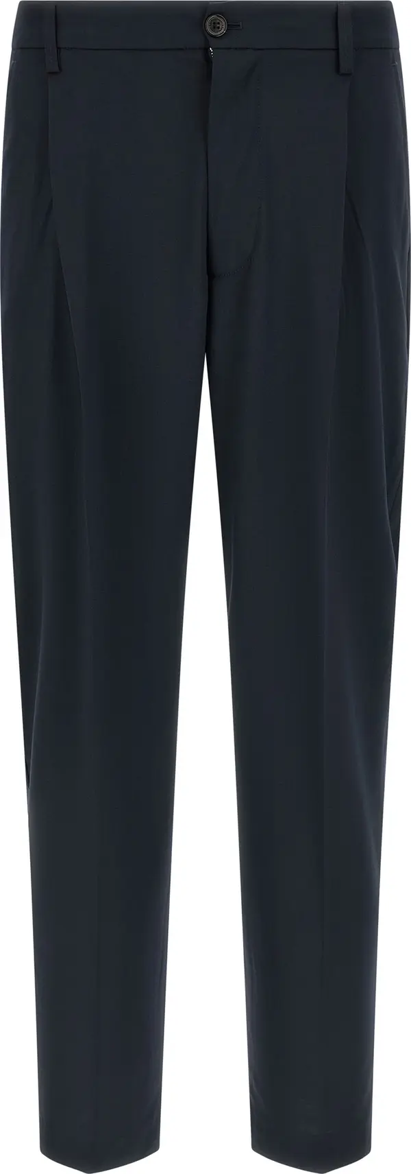 Blue Polyester Casual Pants