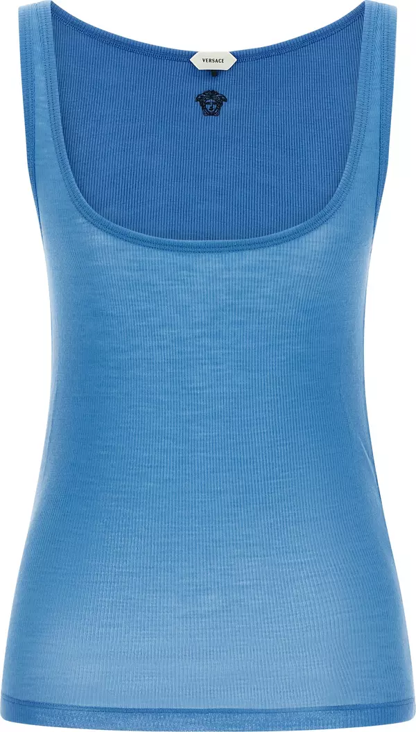 Blue Virgin Wool Tank Tops